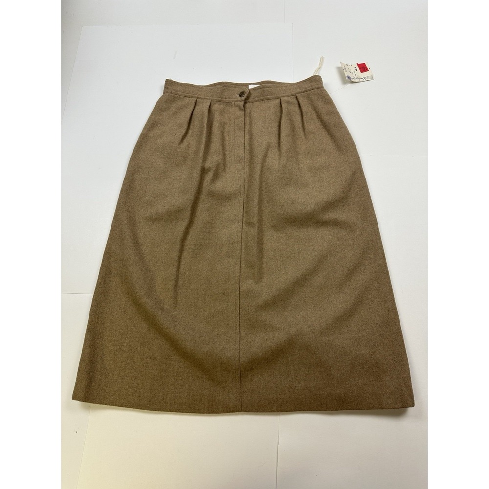 NWT Vintage Loehmanns Skirt 100% Wool Beige Made In USA Size 14